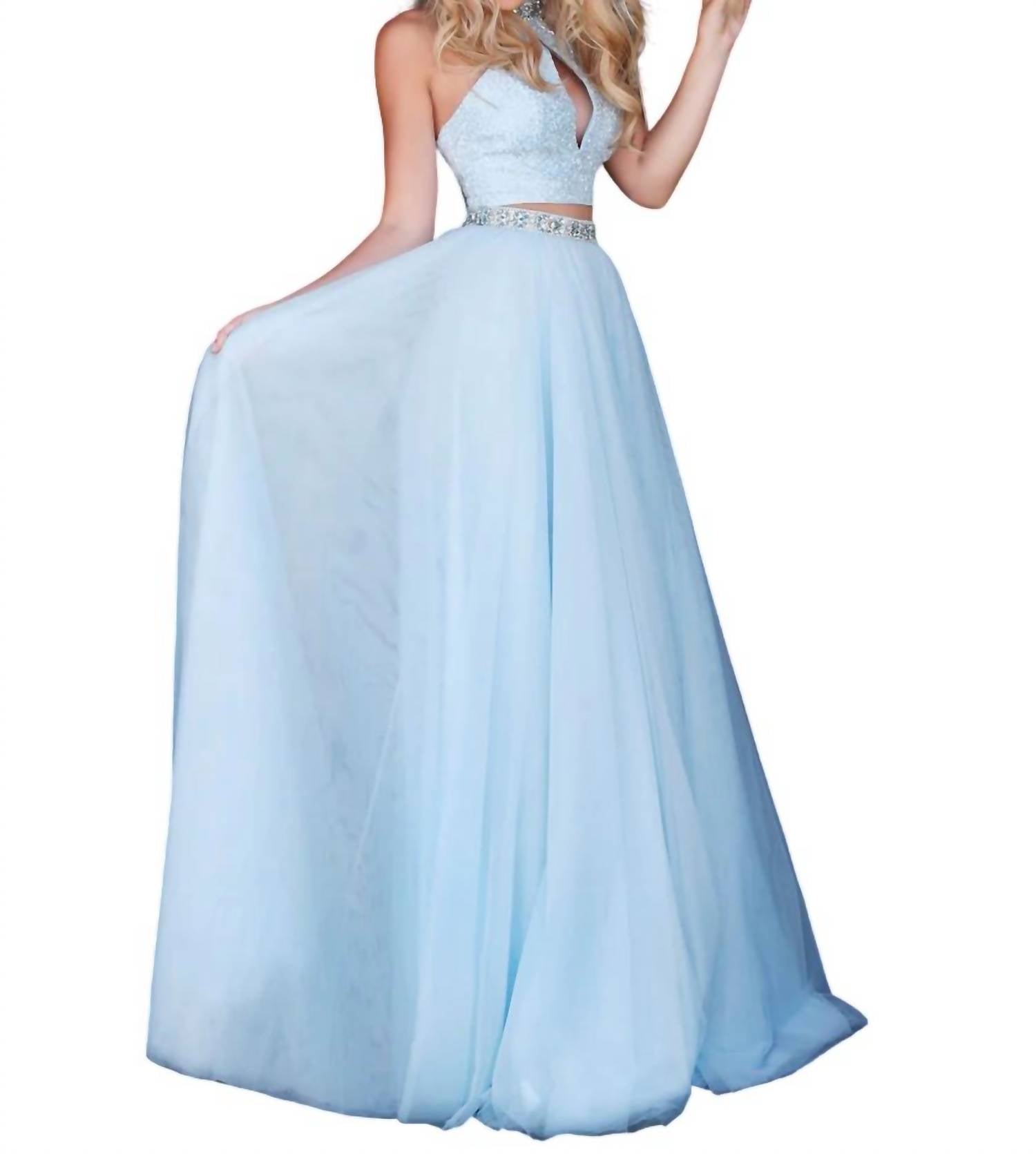 Sherri Hill - Two-Piece Beaded Keyhole Prom Dress