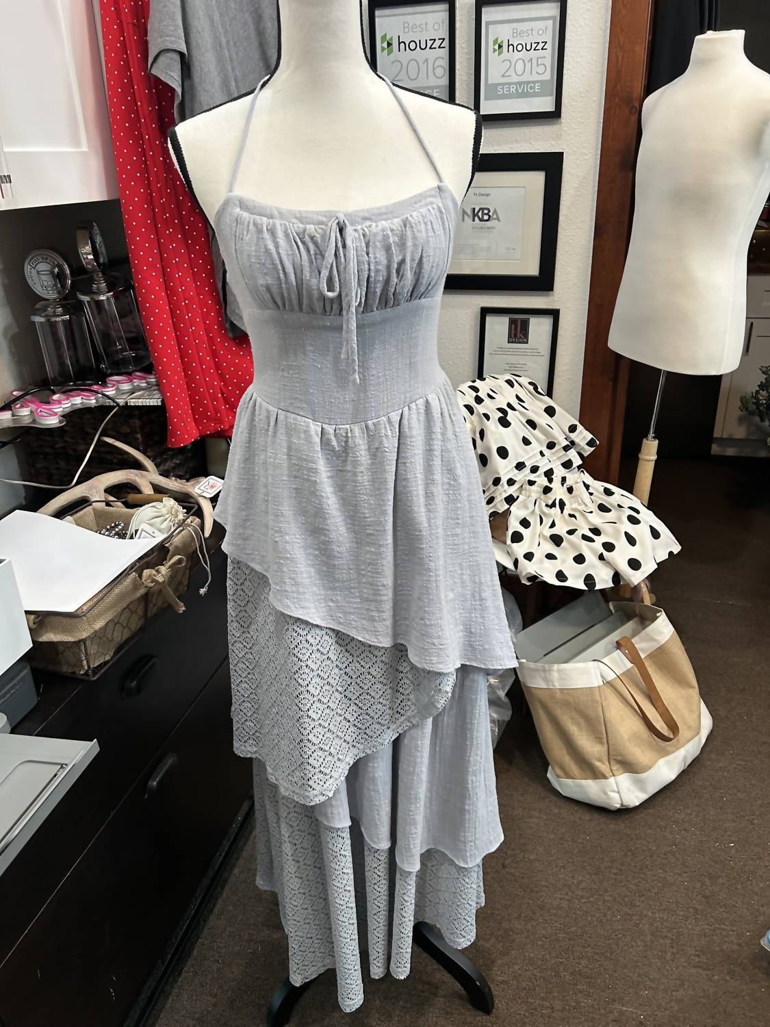 Promesa - Women's Asymmetrical Ruffled Maxi Dress