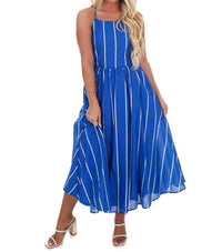 Flying Tomato - Clean Lines Striped Midi Dress
