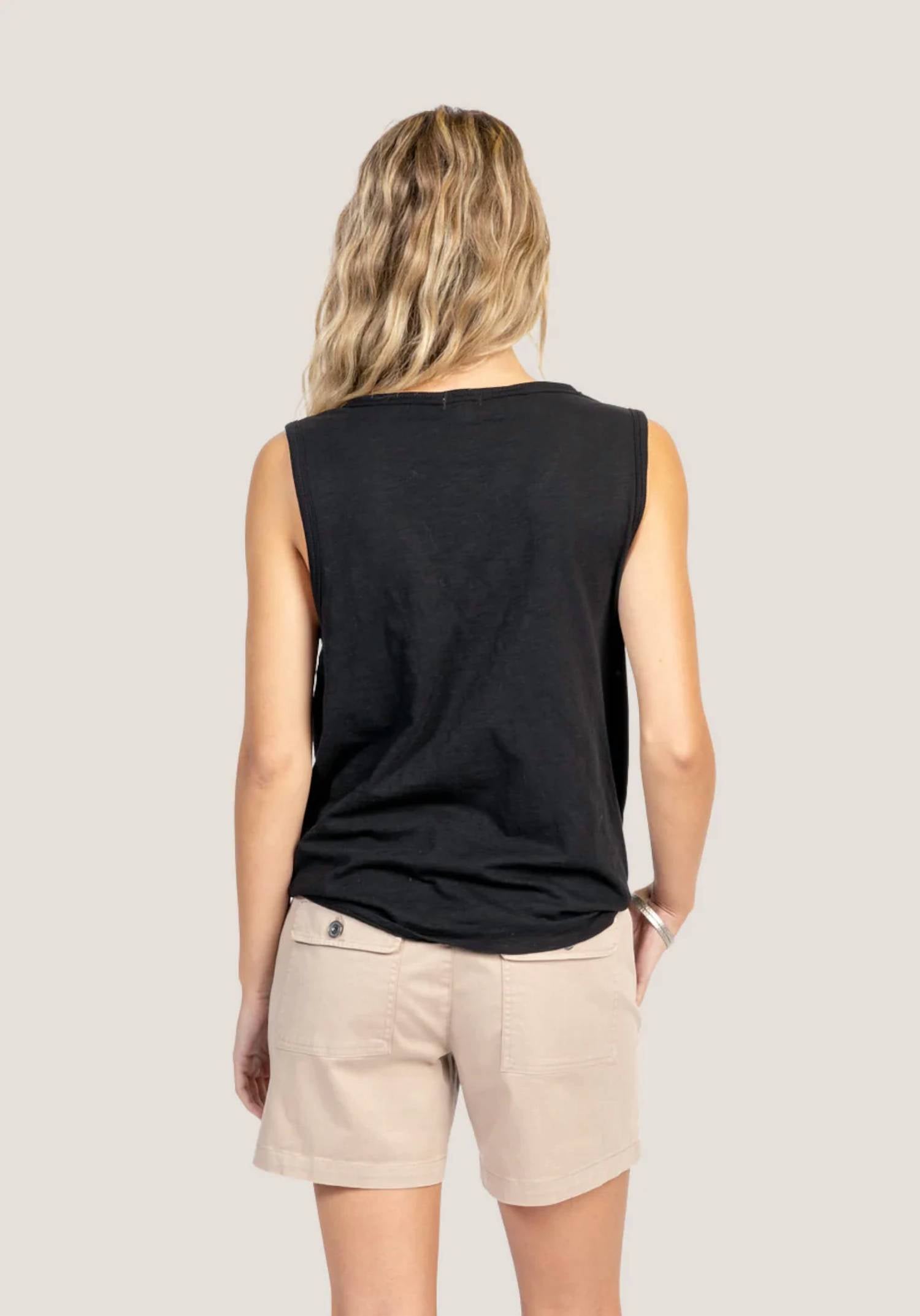 Dylan - Deep V Sleeveless Tie Top