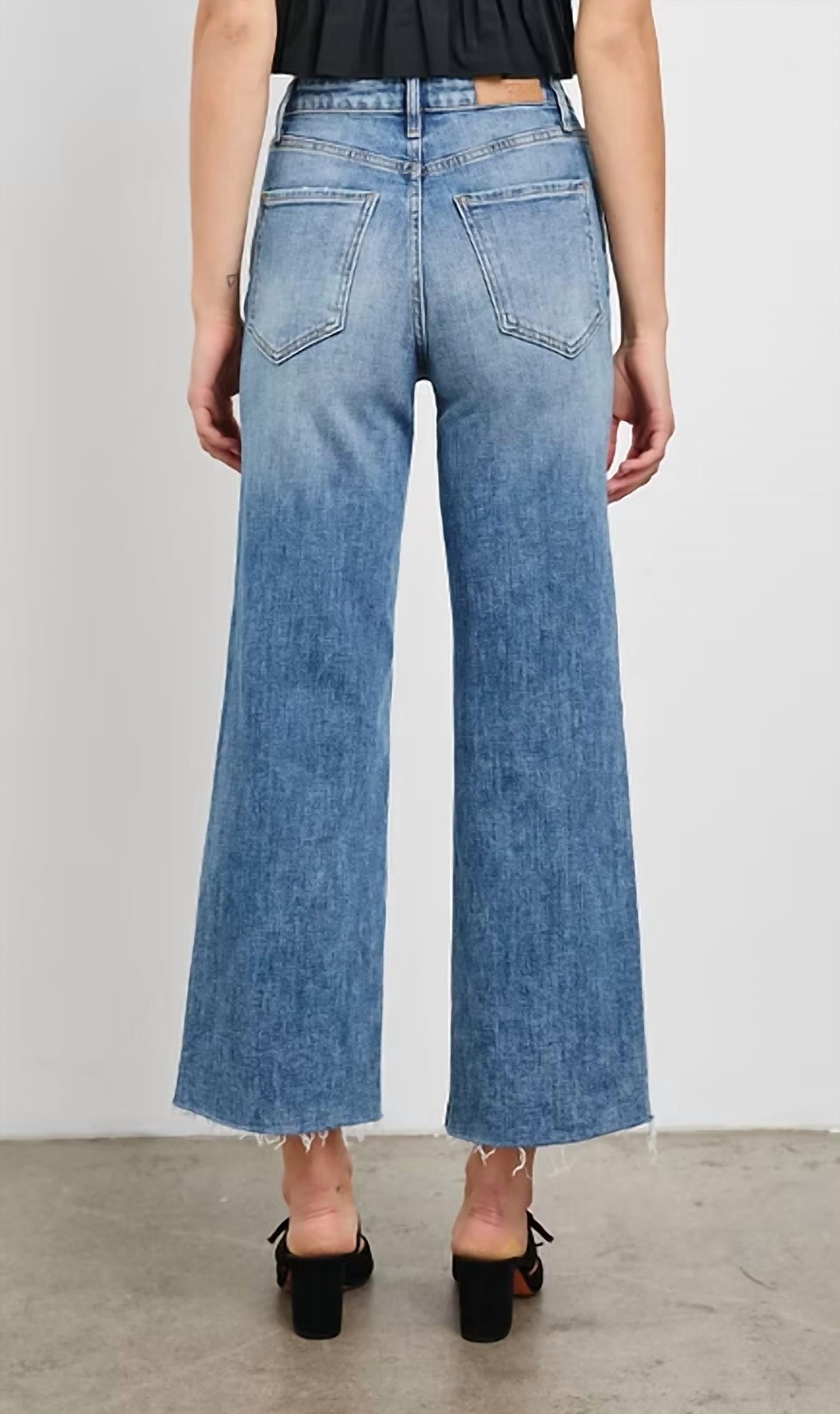 Rails Women's Getty Wide Leg Crop Jeans in tradewind - women's jeans - detail view