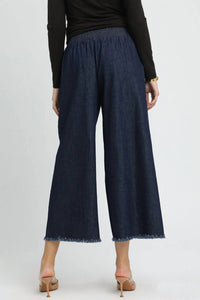 Umgee - Fringe Hem Wide Leg Pants