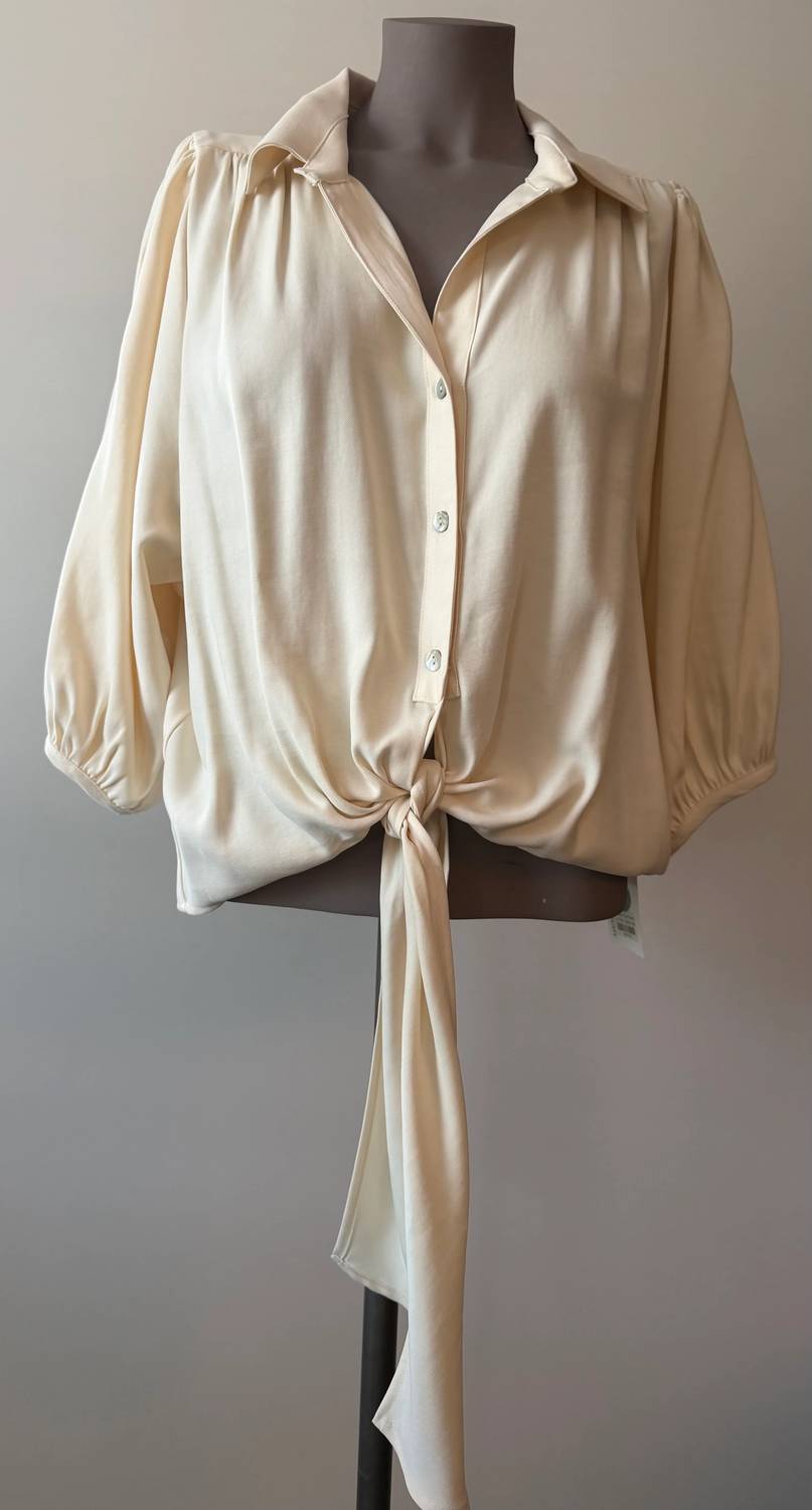 Fifteen Twenty - Women's Three-Quarter Tie Front Blouse