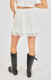 Sadie & Sage - Women's Misty Layered Lace Mini Skirt