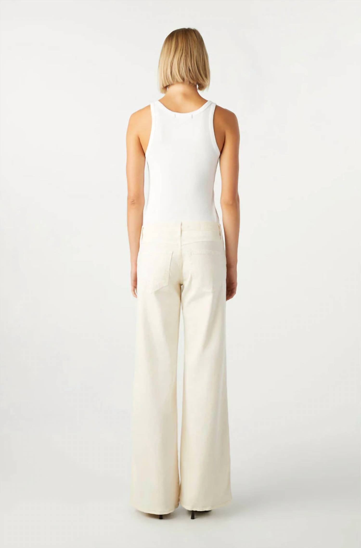 AMO Sabine Wide-leg Jeans in bone - women's jeans - alternate view