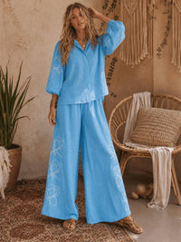 Little Secret Of Mine - Floral Wide Leg Pants Set
