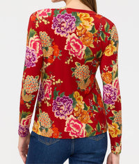 Johnny Was - Janie Favorite Long Sleeve V-neck Fitted Top