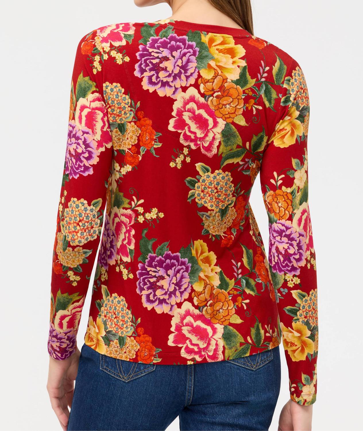 Johnny Was - Janie Favorite Long Sleeve V-neck Fitted Top
