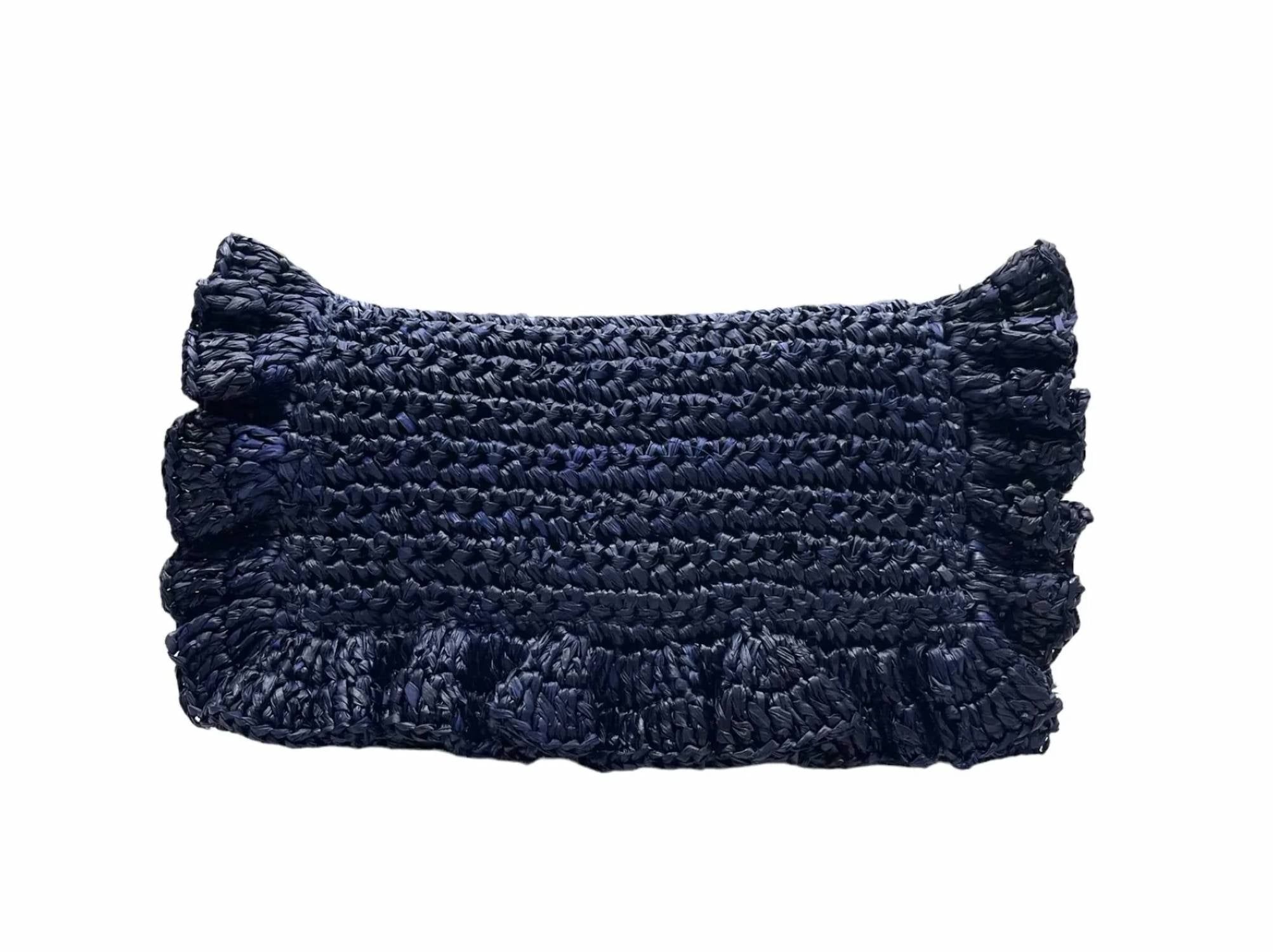 Laggo - Women's Riwana Raffia Ruffle Clutch