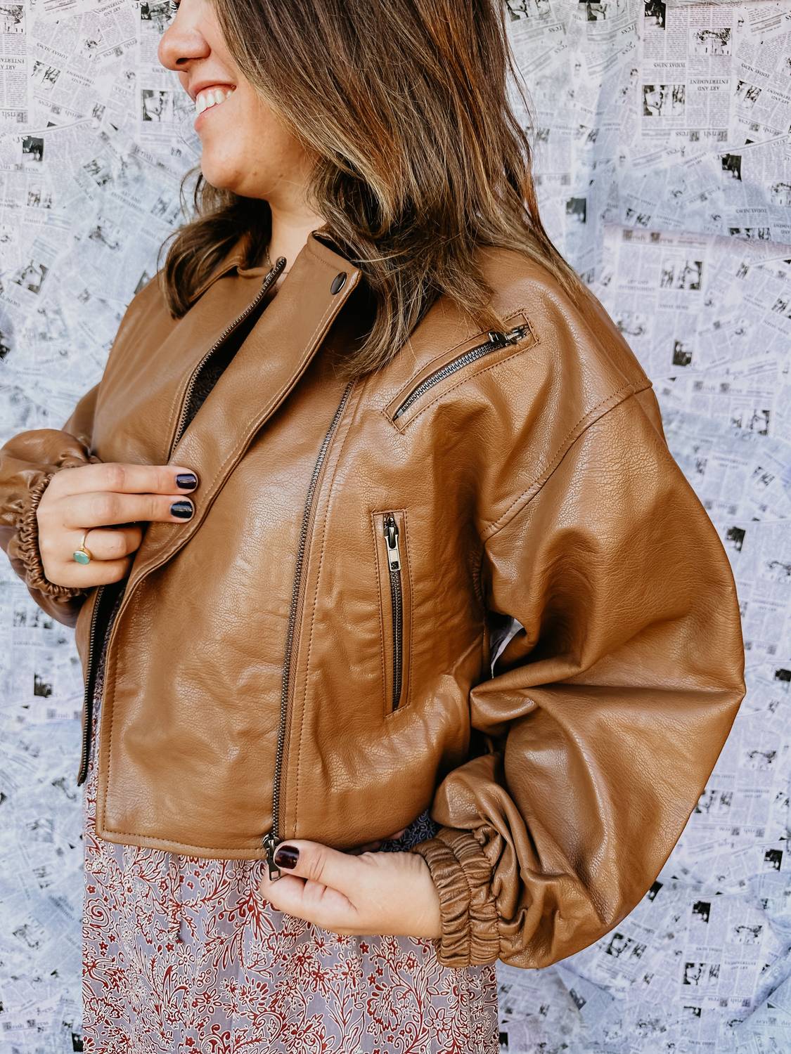 Promesa - Faux Leather Moto Jacket