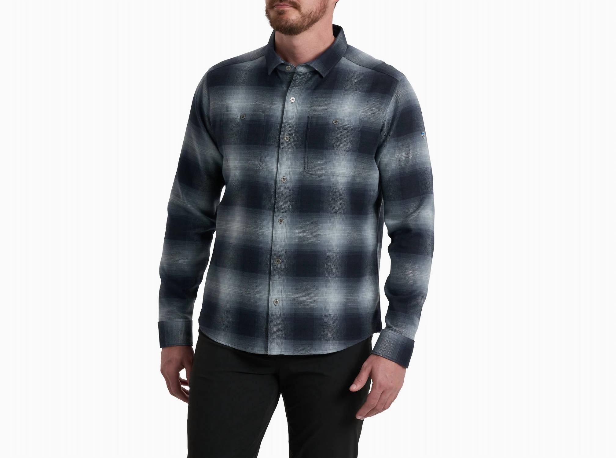 KUHL Men's Law Flannel Shirt in steel blue - men's shirt