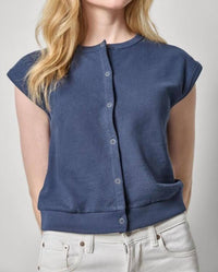 Lilla P - Textured Terry Sleeveless Cardigan