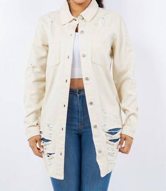 American Bazi - Edgy Distressed Denim Jacket