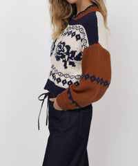Sage The Label - Sweet Rose Jacquard Zip Sweater Jacket
