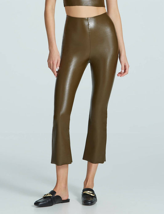 Commando - Faux Leather Cropped Flare Leggings