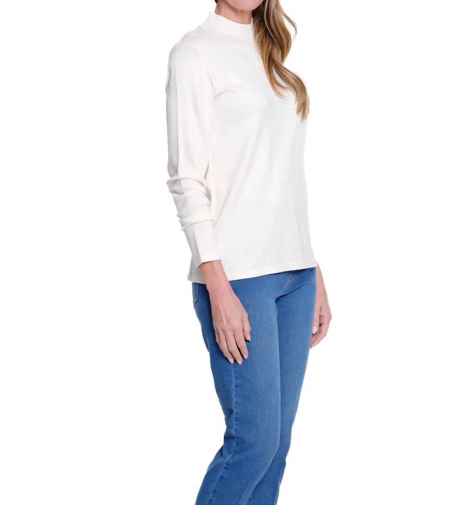 Multiples - Mock Neck Long Sleeve Sweater