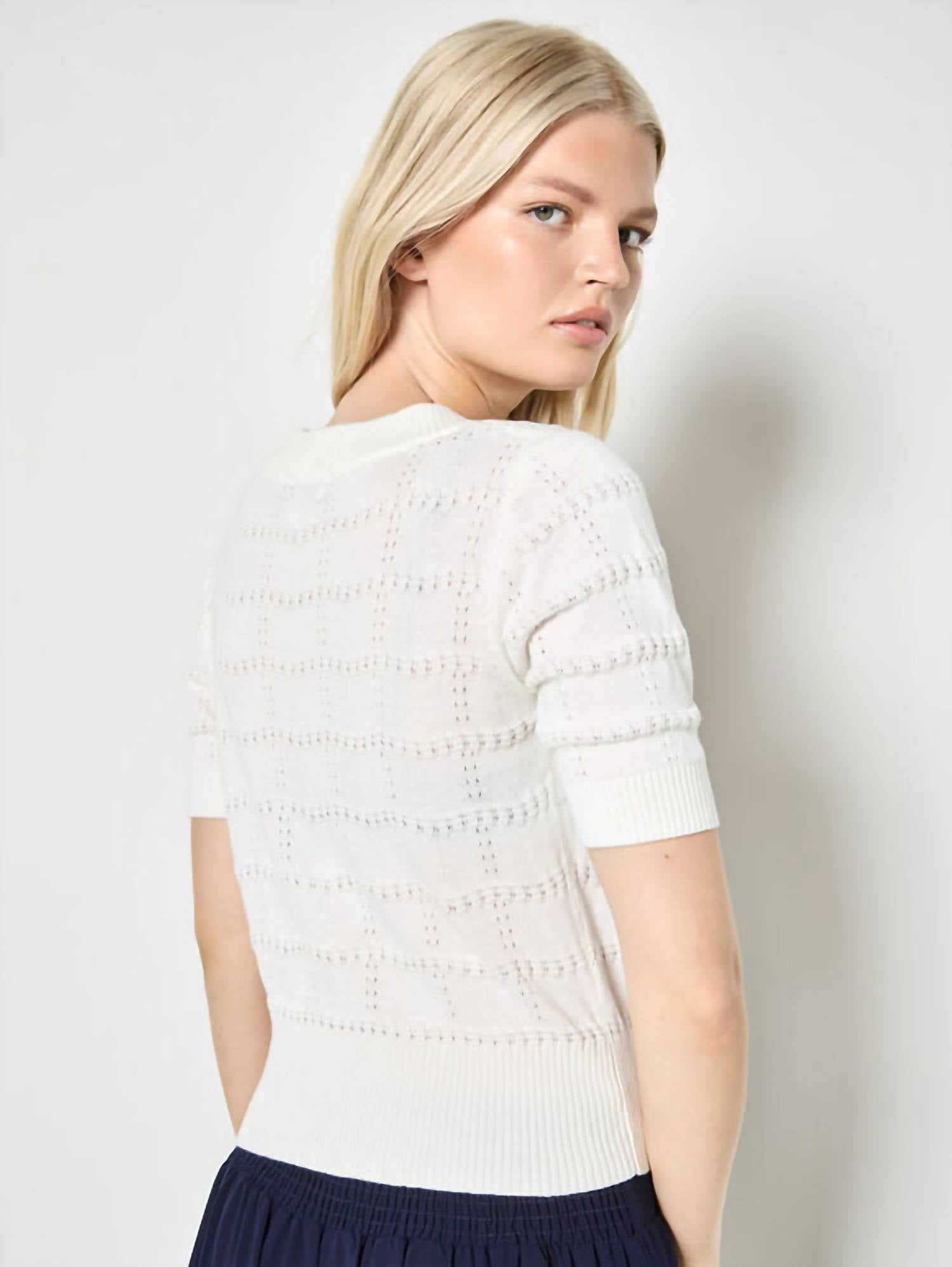 Apricot - Curie Short Sleeve Cardigan