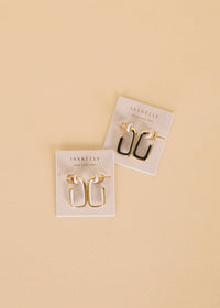 Jaxkelly - Women's Enamel Large Rectangle Hoop Earrings