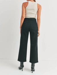 Just Black Denim - High Rise Cargo Pocket Wide Leg Pants