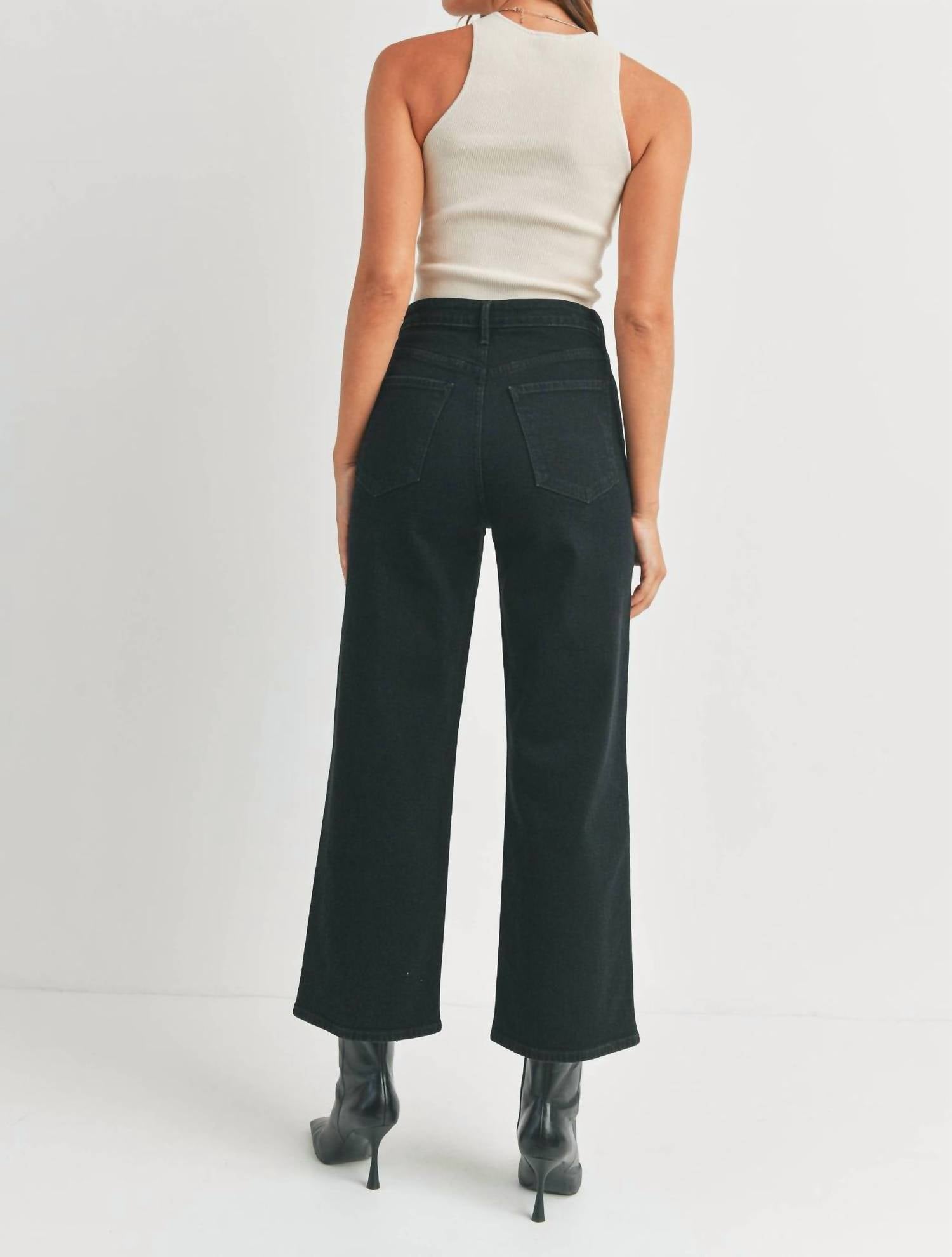 Just Black Denim - High Rise Cargo Pocket Wide Leg Pants