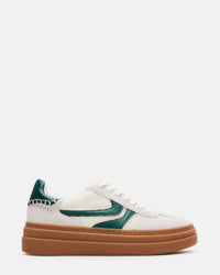 STEVE MADDEN Women's Dodge Sneaker Shoe in white green - women's sneaker - detail view