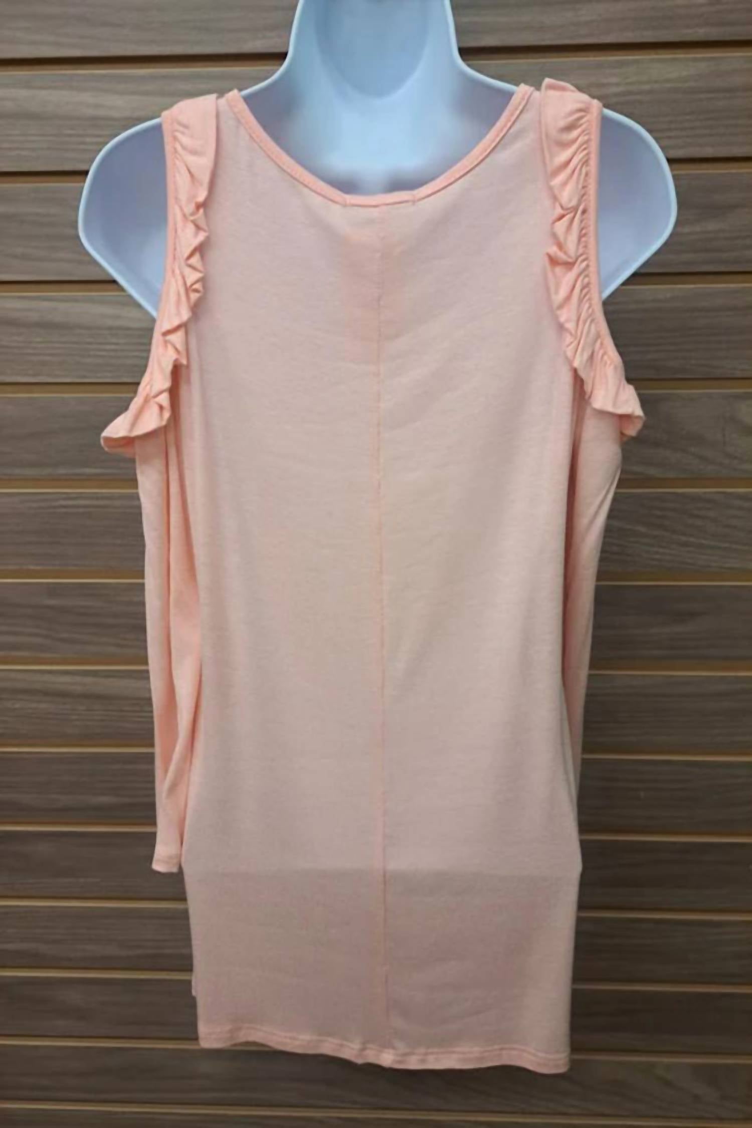 Sweet Claire - Women's Cold Shoulder Ruffle Sleeve Top