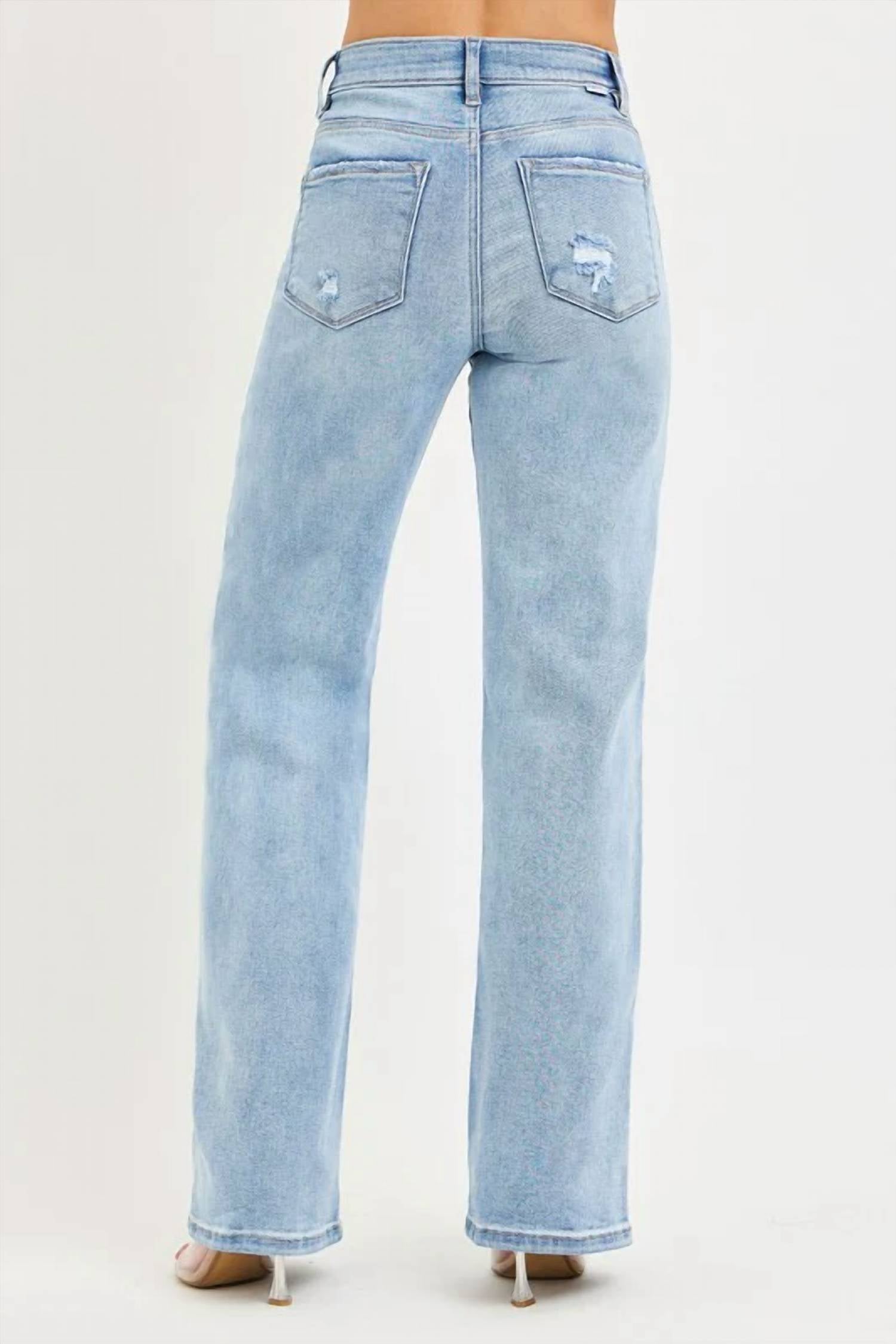 Risen - Tummy Control E-band High Rise Wide Leg Jeans