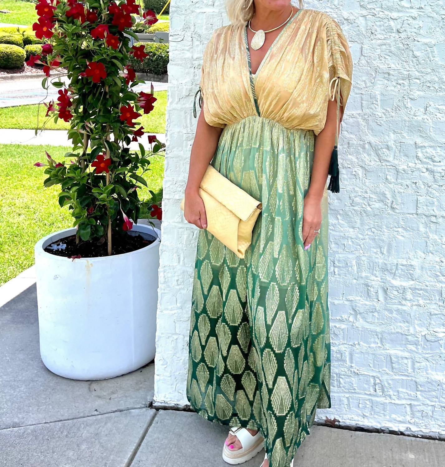 America & Beyond - Women's Lurex Maxi Dress