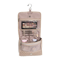 Joan & David - Women's Large Diagonal Quilted Hanging Toiletry Case