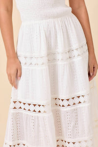 Main Strip - Lace Border Midi Dress