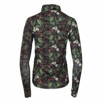 DAPPLEBAY Women's Quarter Zip Shirt in blackberry daze - women's long sleeve top - detail view