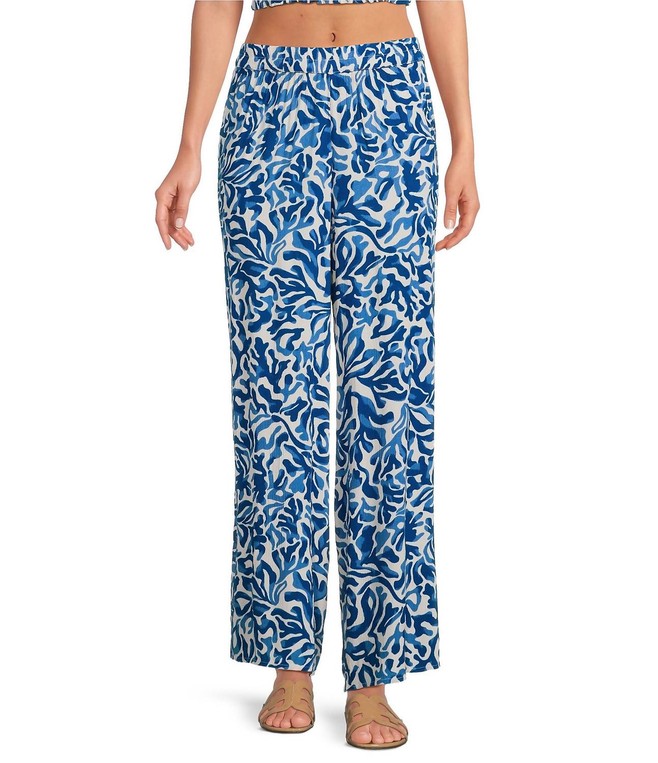 Elan - Elastic Band Wide Leg Pants
