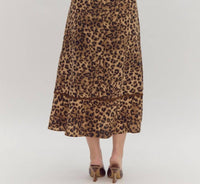 entro Cheetah Print Square Neck Midi Dress - Plus in camel - women's dress - view 5