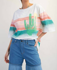 Easel - Graphic Western Soft Washed Cactus Top