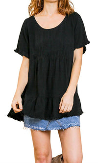 Umgee - Short Ruffle Sleeve Tunic