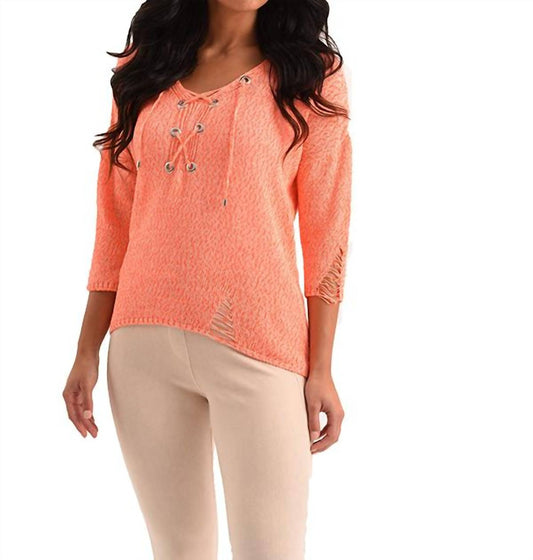 Sloane Crochet Raw Cut Tie Top