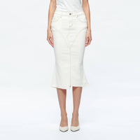 Bayeas - Fishtail Twill Pencil Mdi Skirt