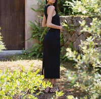 Stillwater - Wide Rib High Neck Maxi Dress
