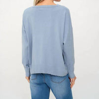 Six/Fifty - Angii Frayed Crew Sweater