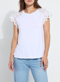 Lysse - Katarina Eyelet Sleeve Trim Top
