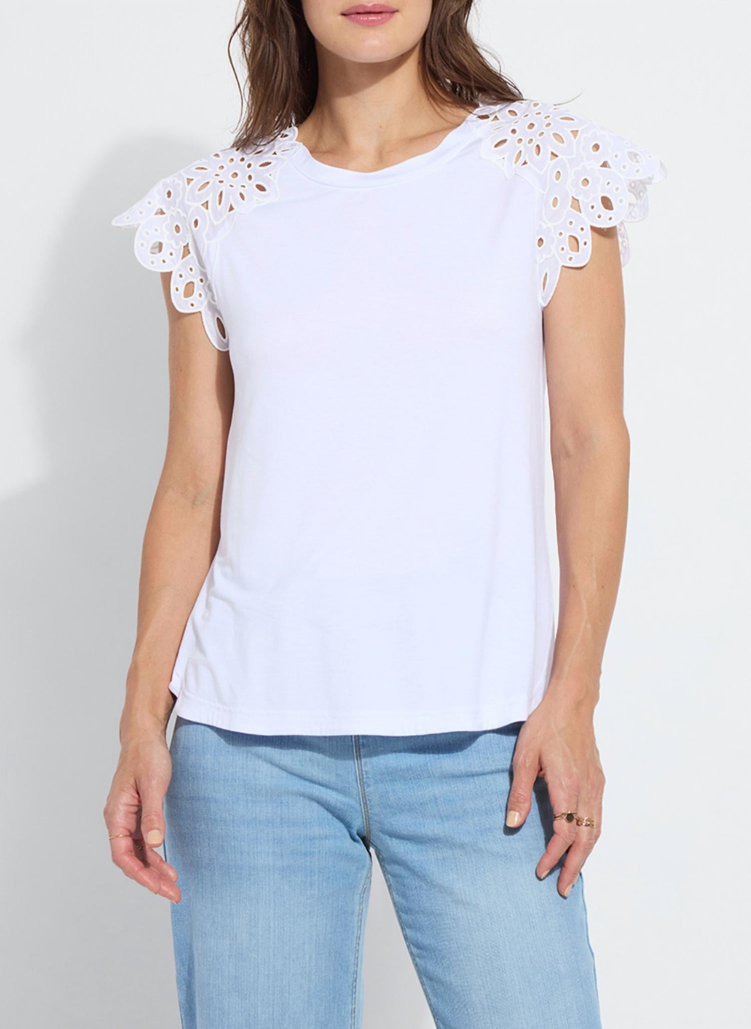 Lysse - Katarina Eyelet Sleeve Trim Top
