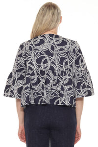Joseph Ribkoff - Abstract Jacquard Zip Front Jacket