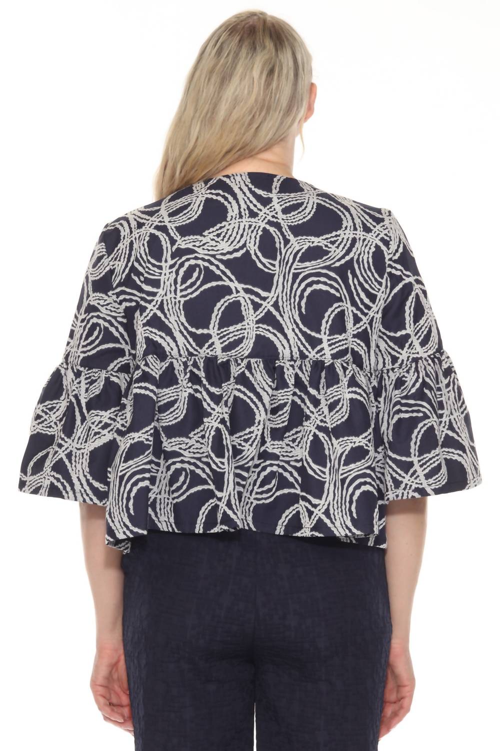 Joseph Ribkoff - Abstract Jacquard Zip Front Jacket