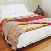 Kizuri - Queen-size Kantha Patchwork Quilt Bedding