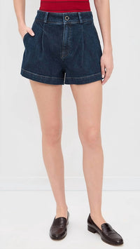 Paige - Camille Pleated Denim Shorts