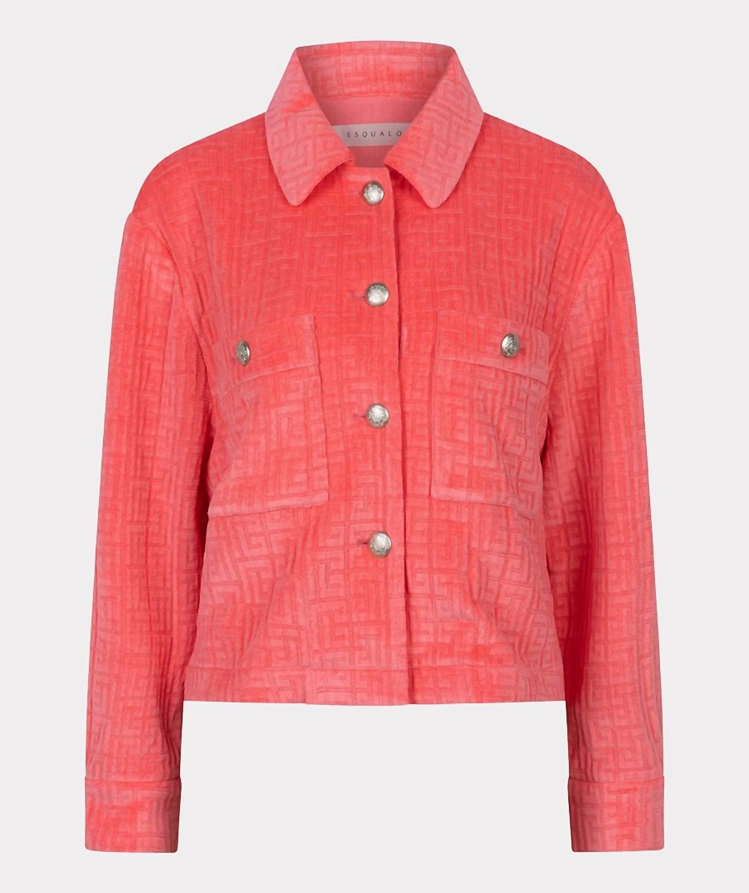 ESQUALO Juna Fancy Graphic Jacket in strawberry - women's jacket - view 6