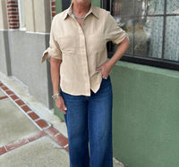 Joy Joy - Tie Sleeve Button Shirt