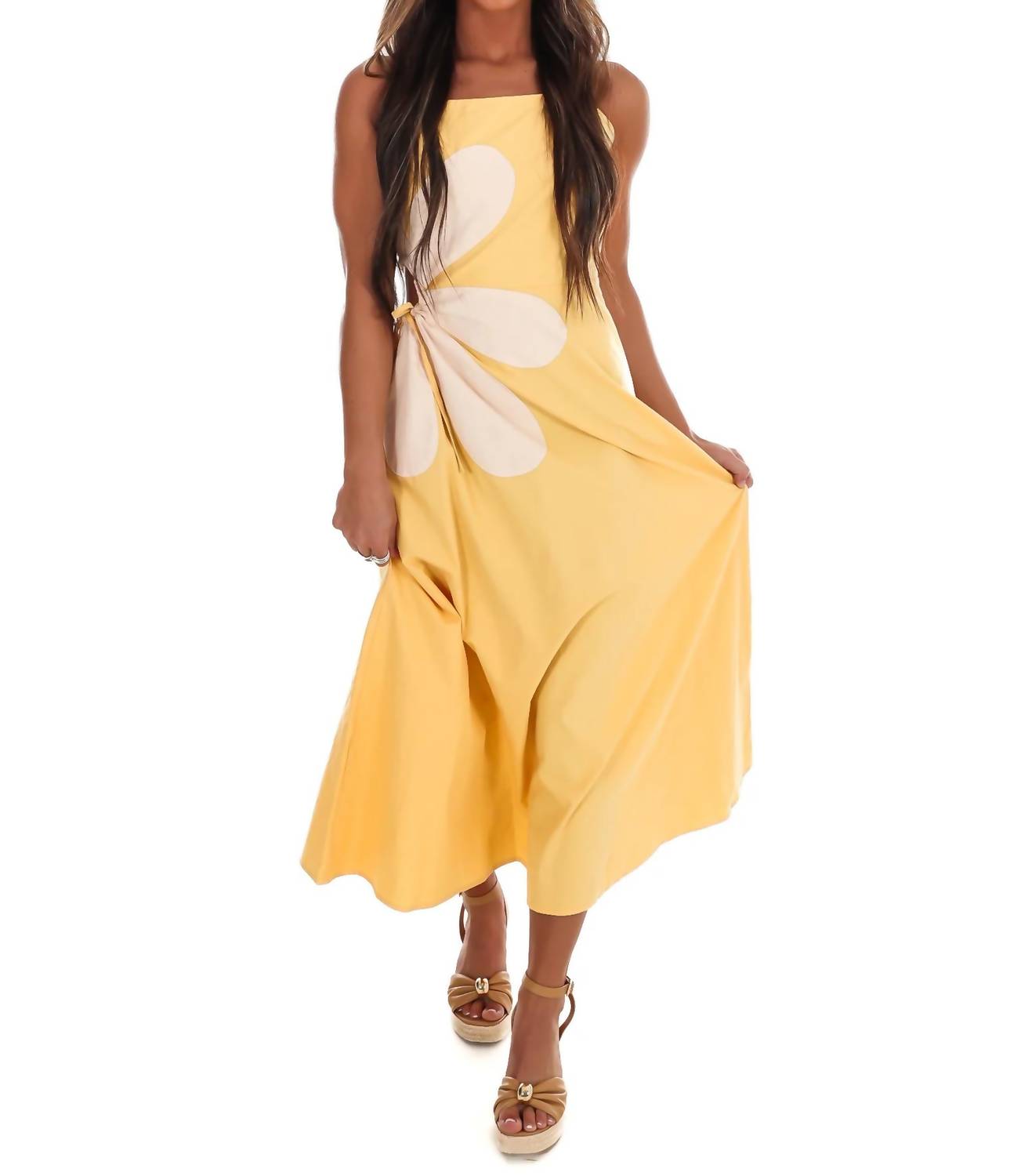 Very J - Women's Wildflower Wishes Floral Cut Out Midi Dress