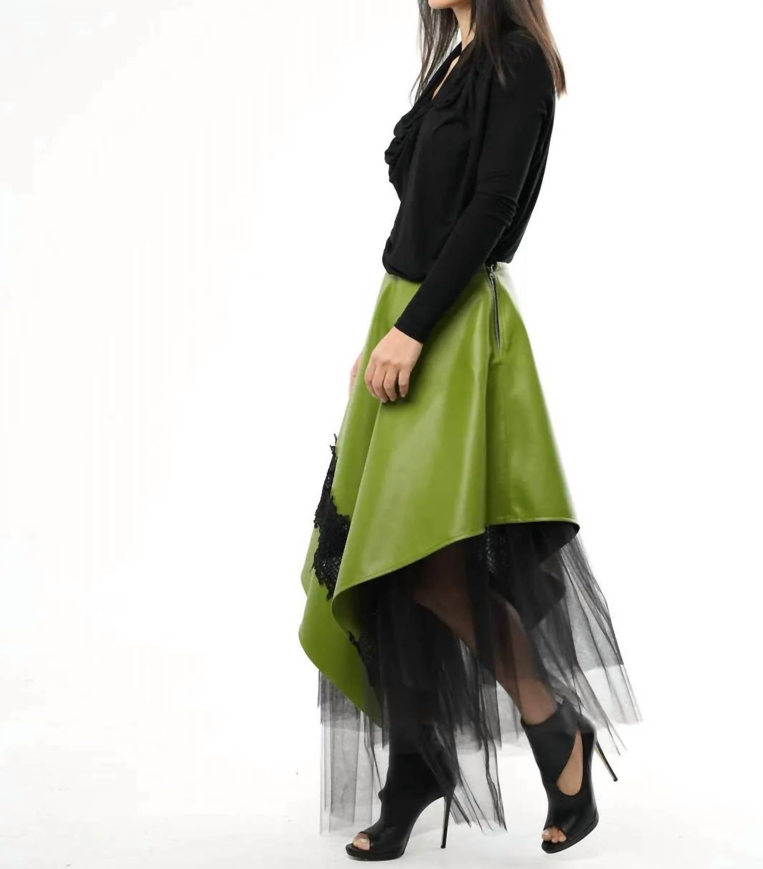 Metamorphoza - Vegan Leather Tulle Skirt