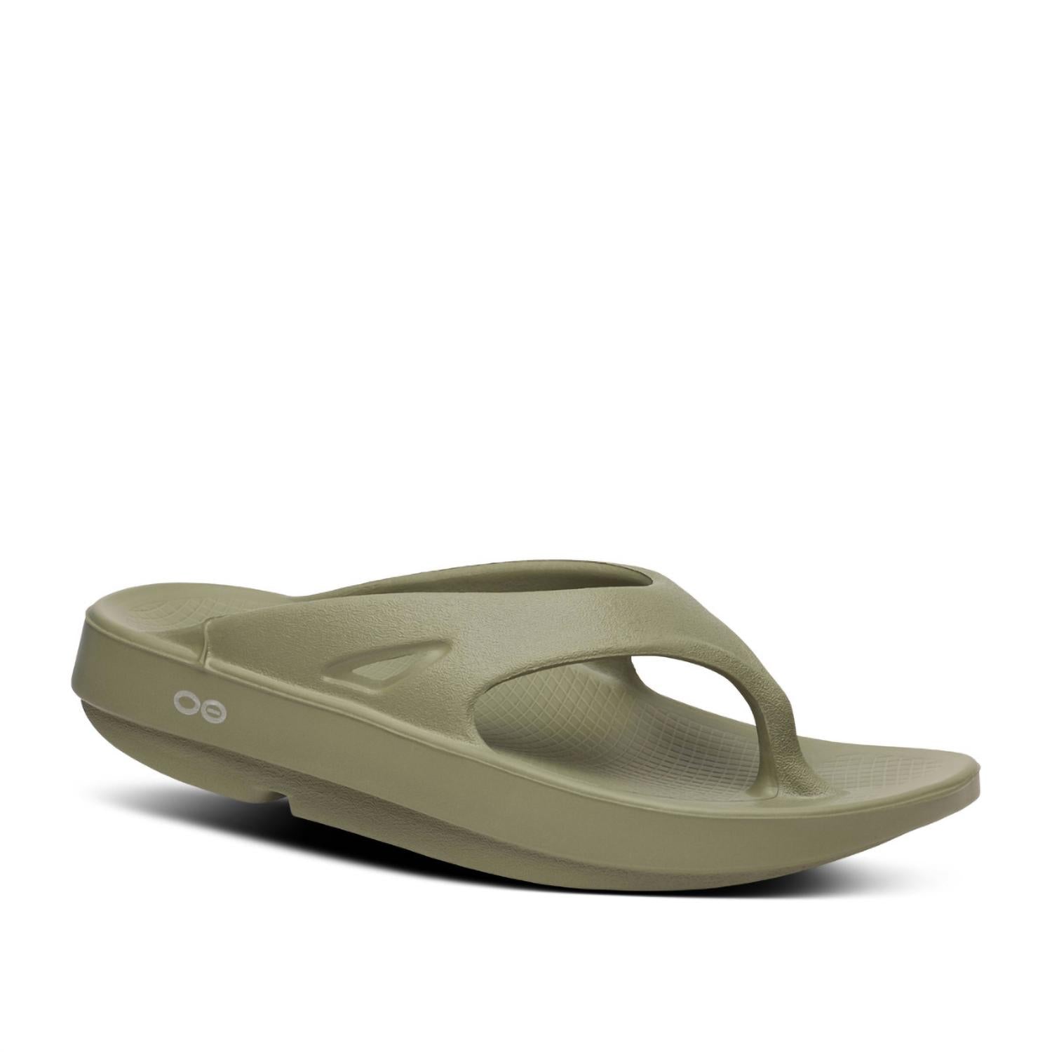 OOFOS Unisex Original Thong Flip Flop in forest green - women's shoe - alternate view